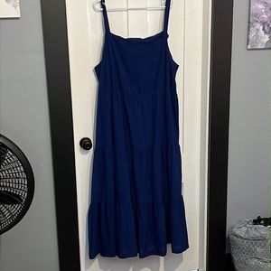 Ava and Viv tiered ruffle dress blue/ black gingham